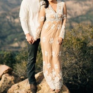 Lace embroidered maxi dress